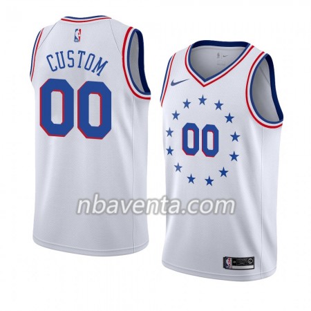 Camiseta Hombre Philadelphia 76ers Personalizadas 2018-19 Nike Blanco Swingman